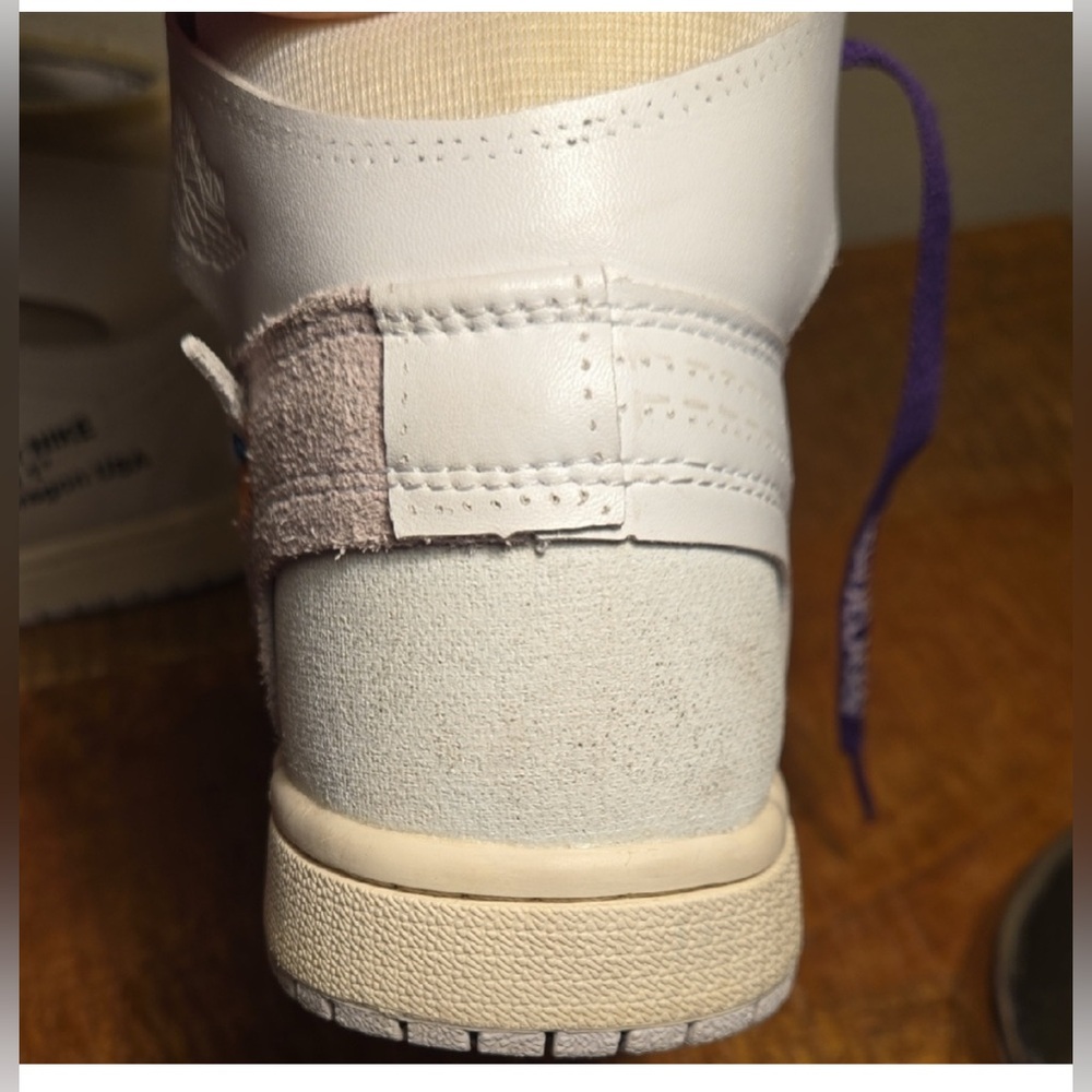 Off-White x Nike White and Purple High-Top Sneakers size 7 ππ₯ - Picture 10 of 13